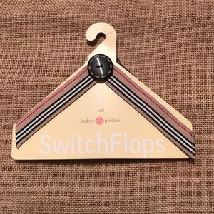 Lindsay Phillips tan Stripe Straps Switch Flops